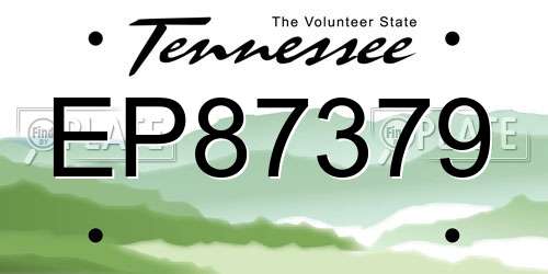 EP87379 Tennessee License Plate