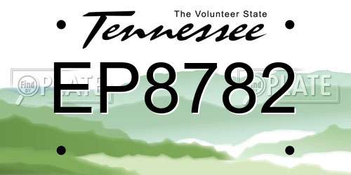 EP8782 Tennessee License Plate