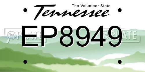 EP8949 Tennessee License Plate