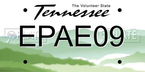 EPAE09 Tennessee License Plate
