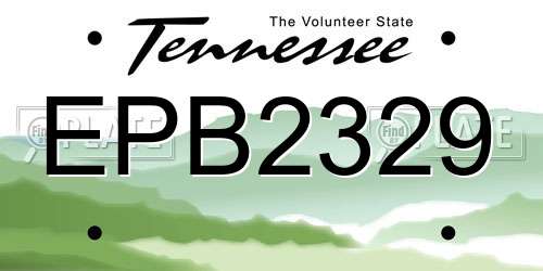 EPB2329 Tennessee License Plate
