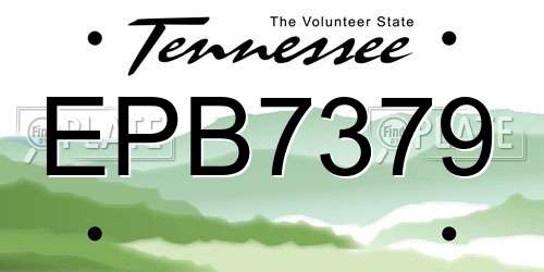 EPB7379 Tennessee License Plate