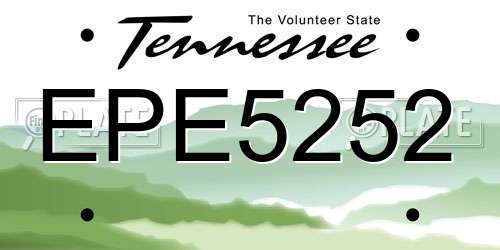 EPE5252 Tennessee License Plate