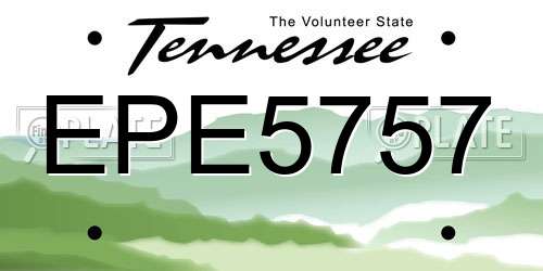 EPE5757 Tennessee License Plate