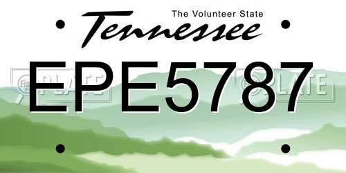EPE5787 Tennessee License Plate