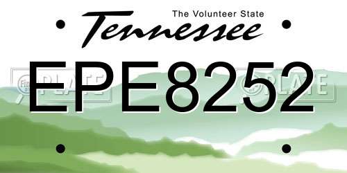EPE8252 Tennessee License Plate
