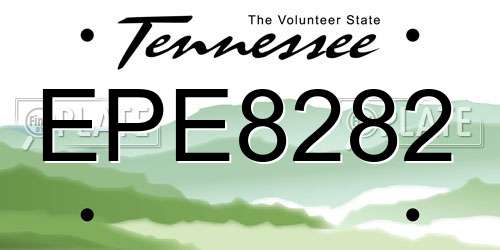 EPE8282 Tennessee License Plate