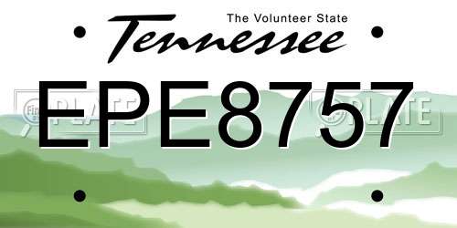 EPE8757 Tennessee License Plate