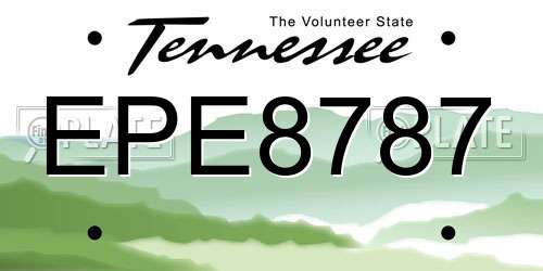 EPE8787 Tennessee License Plate