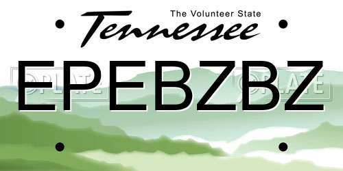 EPEBZBZ Tennessee License Plate