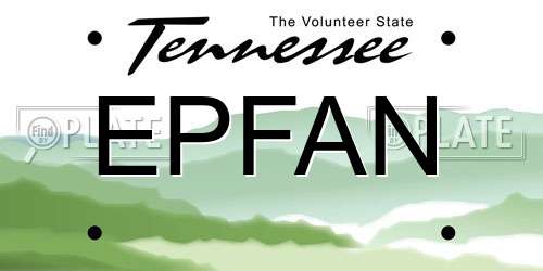 EPFAN Tennessee License Plate