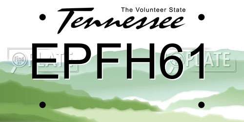 EPFH61 Tennessee License Plate