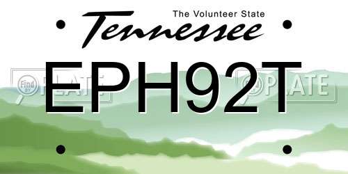EPH92T Tennessee License Plate