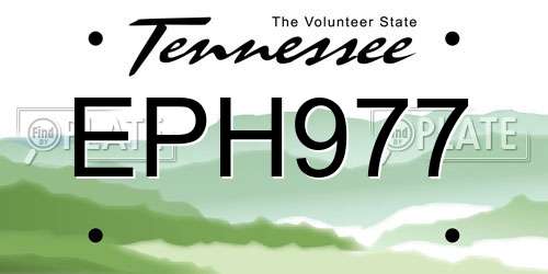 EPH977 Tennessee License Plate