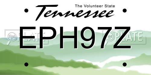 EPH97Z Tennessee License Plate