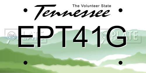 EPT41G Tennessee License Plate
