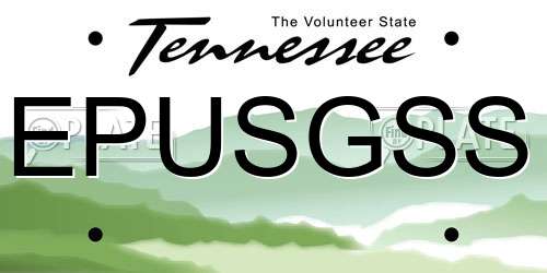 EPUSGSS Tennessee License Plate