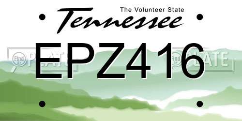 EPZ416 Tennessee License Plate