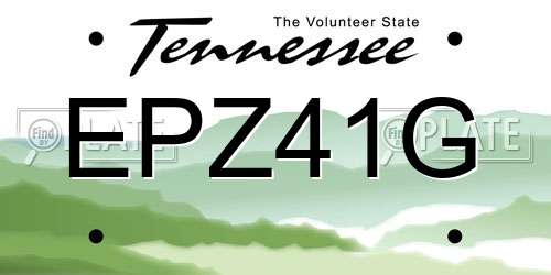 EPZ41G Tennessee License Plate