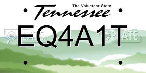 EQ4A1T Tennessee License Plate