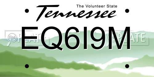 EQ6I9M Tennessee License Plate