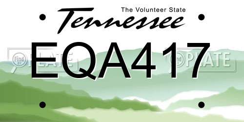 EQA417 Tennessee License Plate