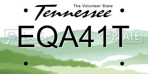 EQA41T Tennessee License Plate