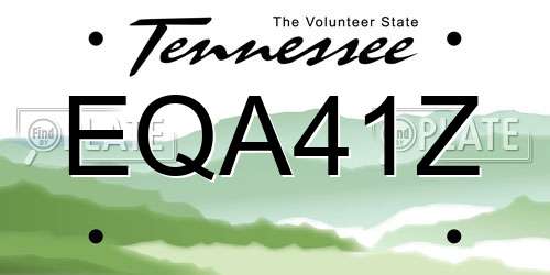 EQA41Z Tennessee License Plate