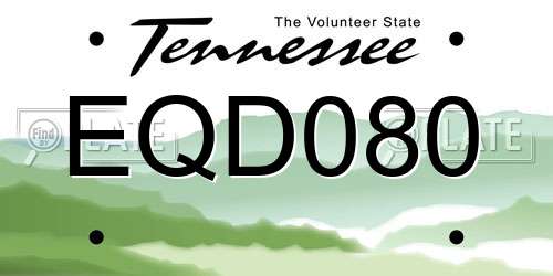 EQD080 Tennessee License Plate