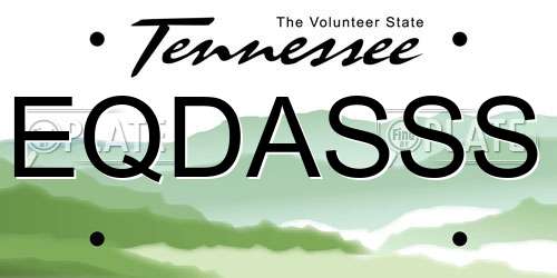 EQDASSS Tennessee License Plate