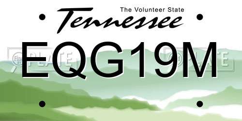 EQG19M Tennessee License Plate