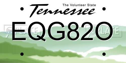 EQG82O Tennessee License Plate