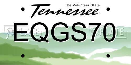 EQGS70 Tennessee License Plate