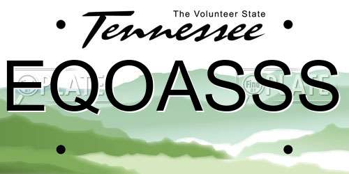 EQOASSS Tennessee License Plate