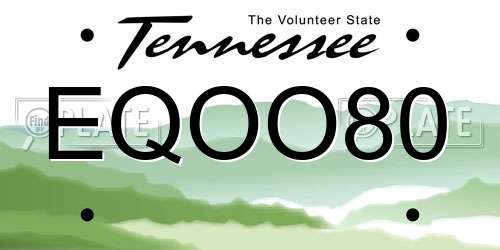 EQOO80 Tennessee License Plate