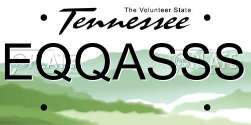 EQQASSS Tennessee License Plate