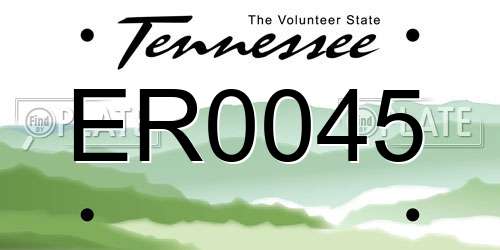 ER0045 Tennessee License Plate