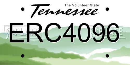 ERC4096 Tennessee License Plate