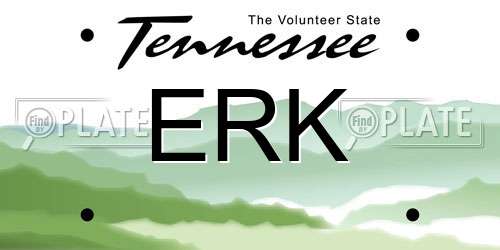 ERK Tennessee License Plate