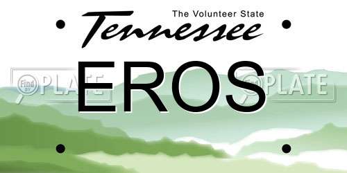 EROS Tennessee License Plate