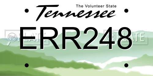 ERR248 Tennessee License Plate
