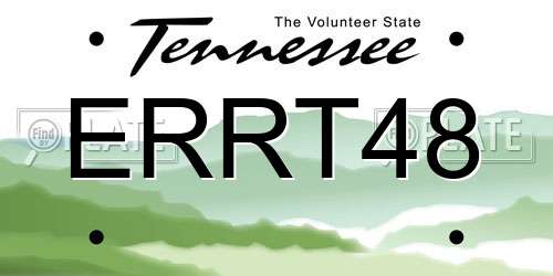 ERRT48 Tennessee License Plate