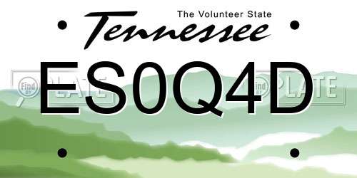 ES0Q4D Tennessee License Plate