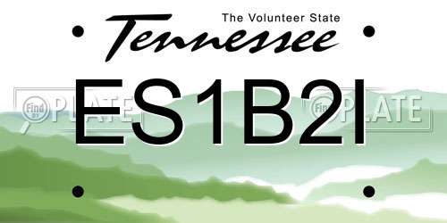 ES1B2I Tennessee License Plate