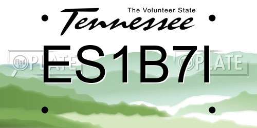 ES1B7I Tennessee License Plate