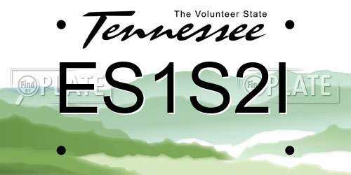 ES1S2I Tennessee License Plate