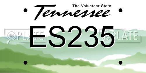 ES235 Tennessee License Plate