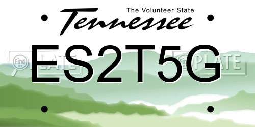 ES2T5G Tennessee License Plate