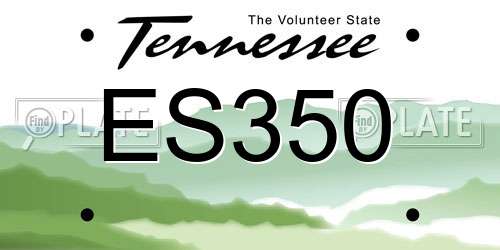 ES350 Tennessee License Plate