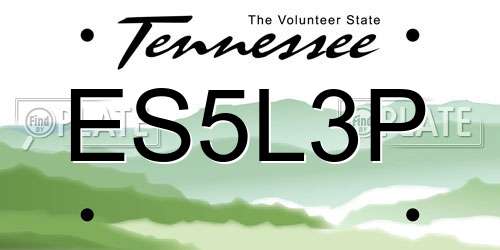 ES5L3P Tennessee License Plate
